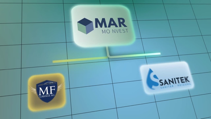Animated client logos connected on a grid
